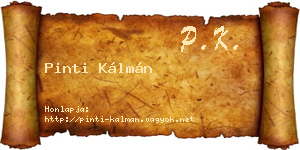 Pinti Kálmán névjegykártya